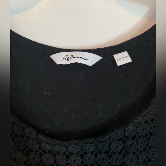 Reitmans sleeveless size XXL black & white top crochet style top flow bottom - Picture 3 of 4